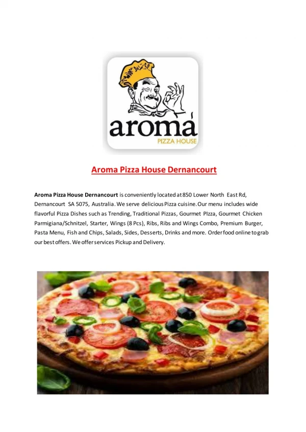 15% Off - Aroma Pizza House Dernancourt-Dernancourt - Order Food Online