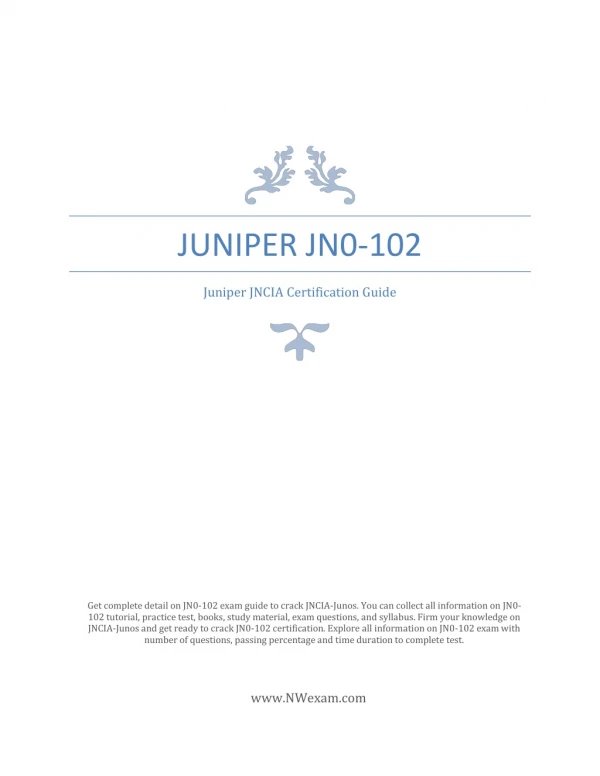 Juniper JNCIA (JN0-102) Certification Guide