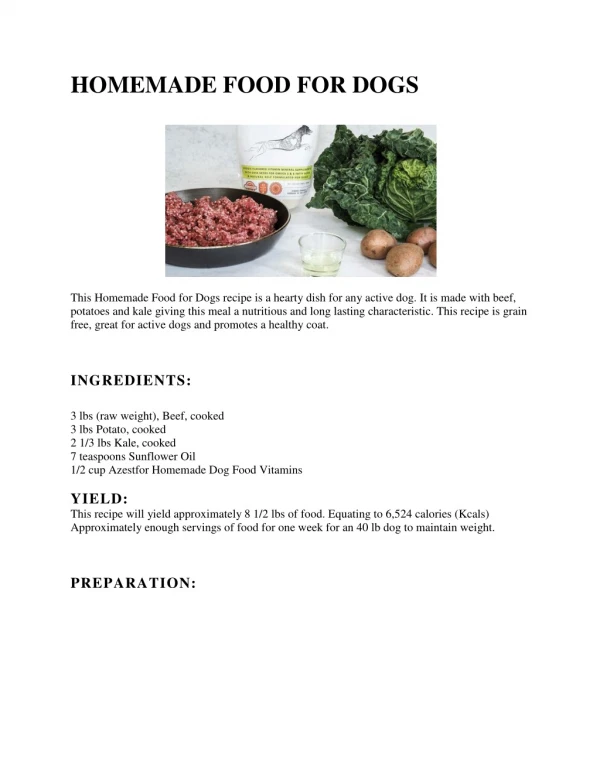 HOMEMADE FOOD FOR DOGS