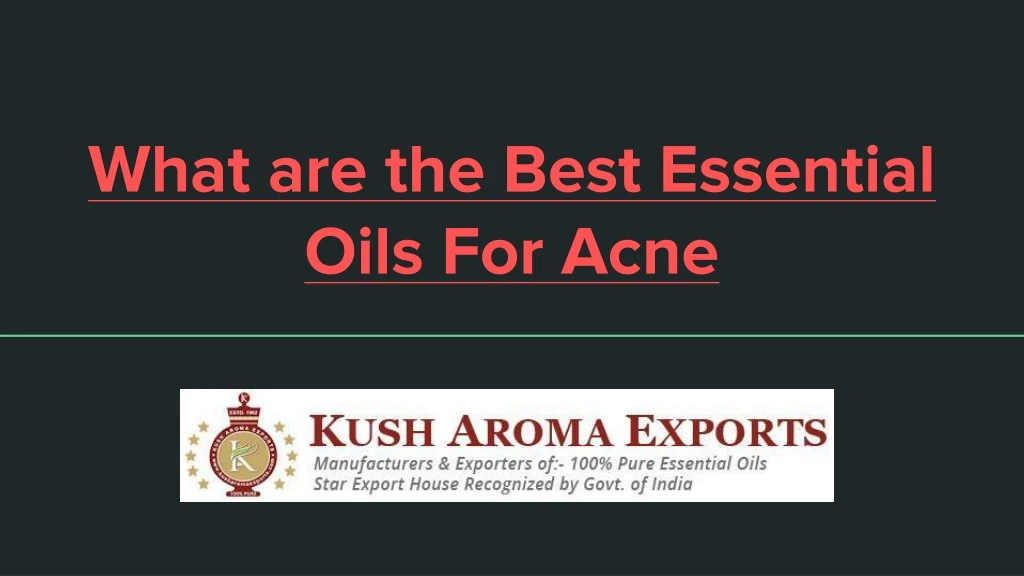 what are the best essential oils for acne