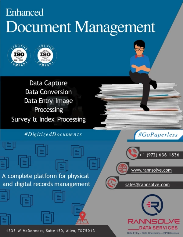 Document Management - BPO Companies - Outsourcing Data Entry Services - USA - Rannsolve