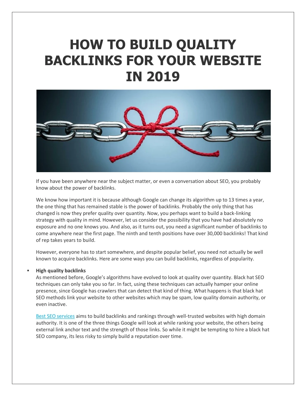 how to build quality backlinks for your website