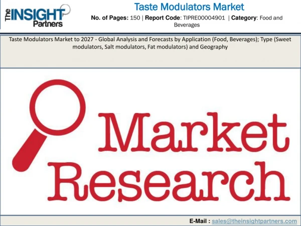 Global Taste Modulators Market to 2019: New Research Report