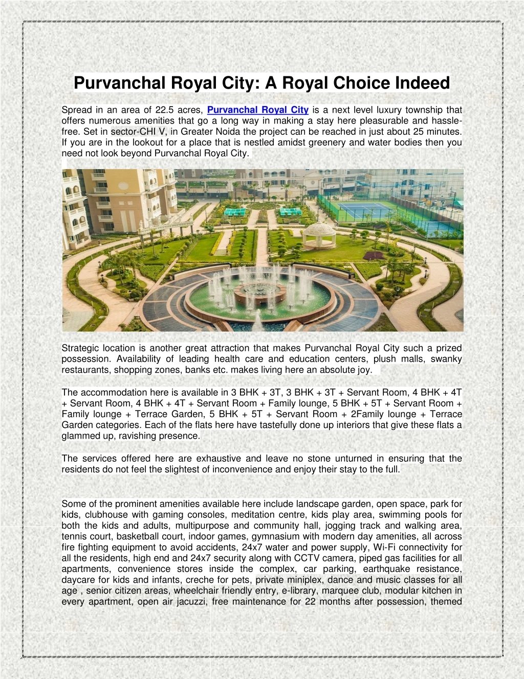 purvanchal royal city a royal choice indeed
