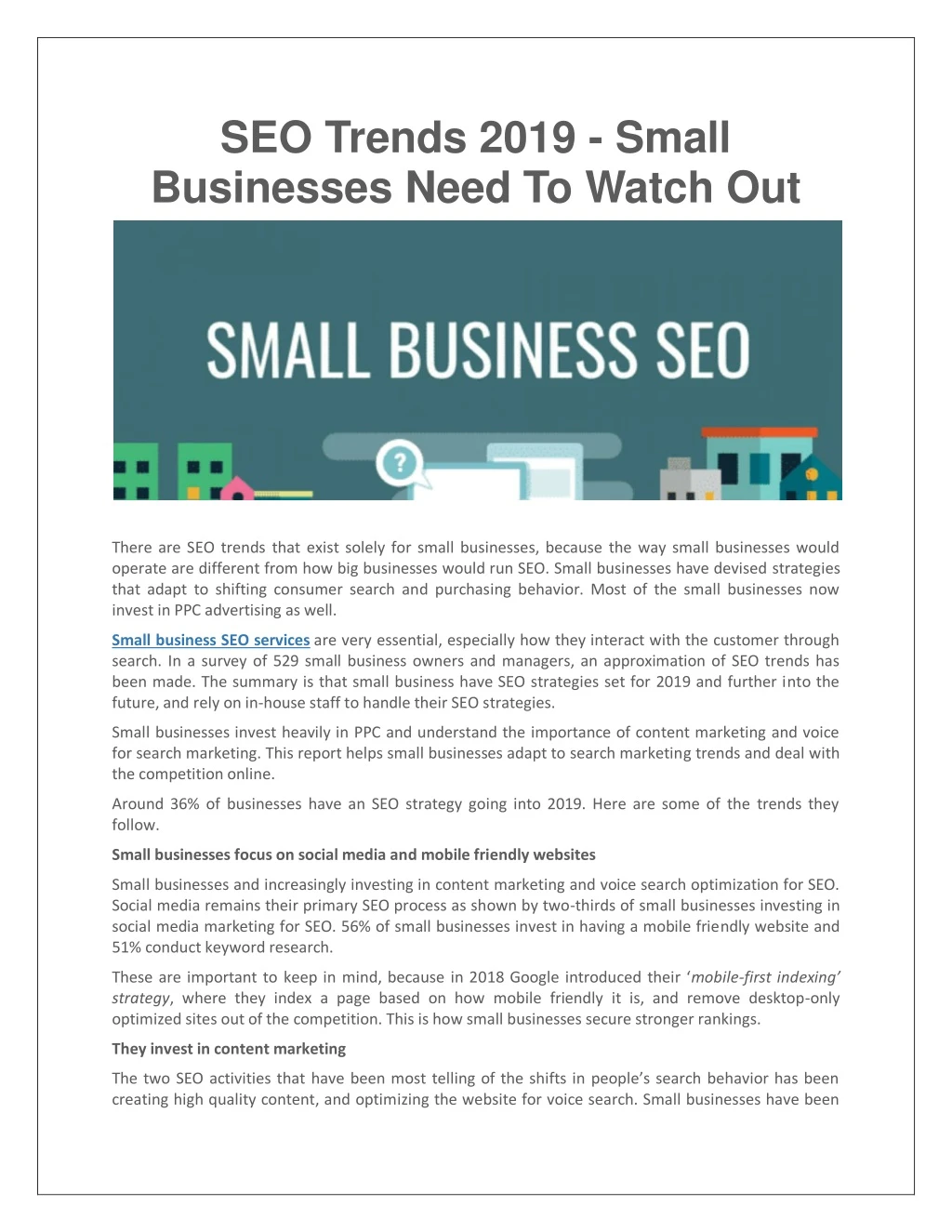 seo trends 2019 small businesses need to watch out