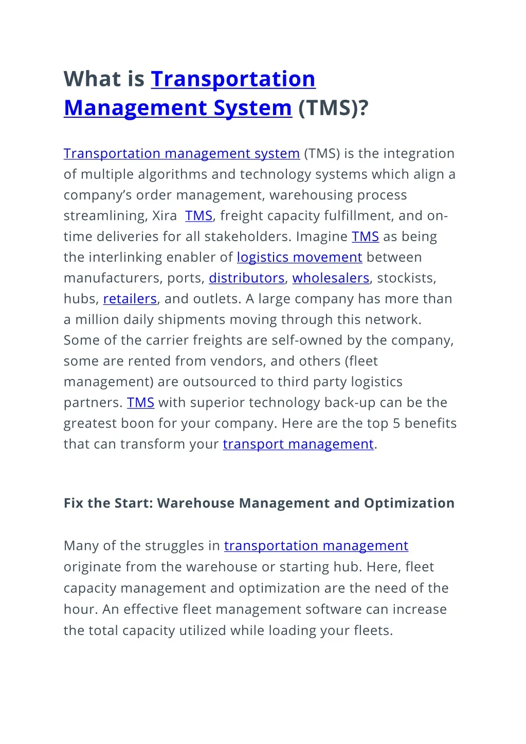 what is transportation management system tms