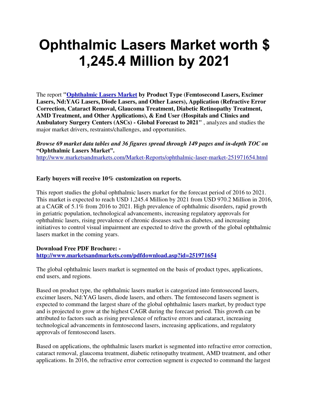 ophthalmic lasers market worth 1 245 4 million