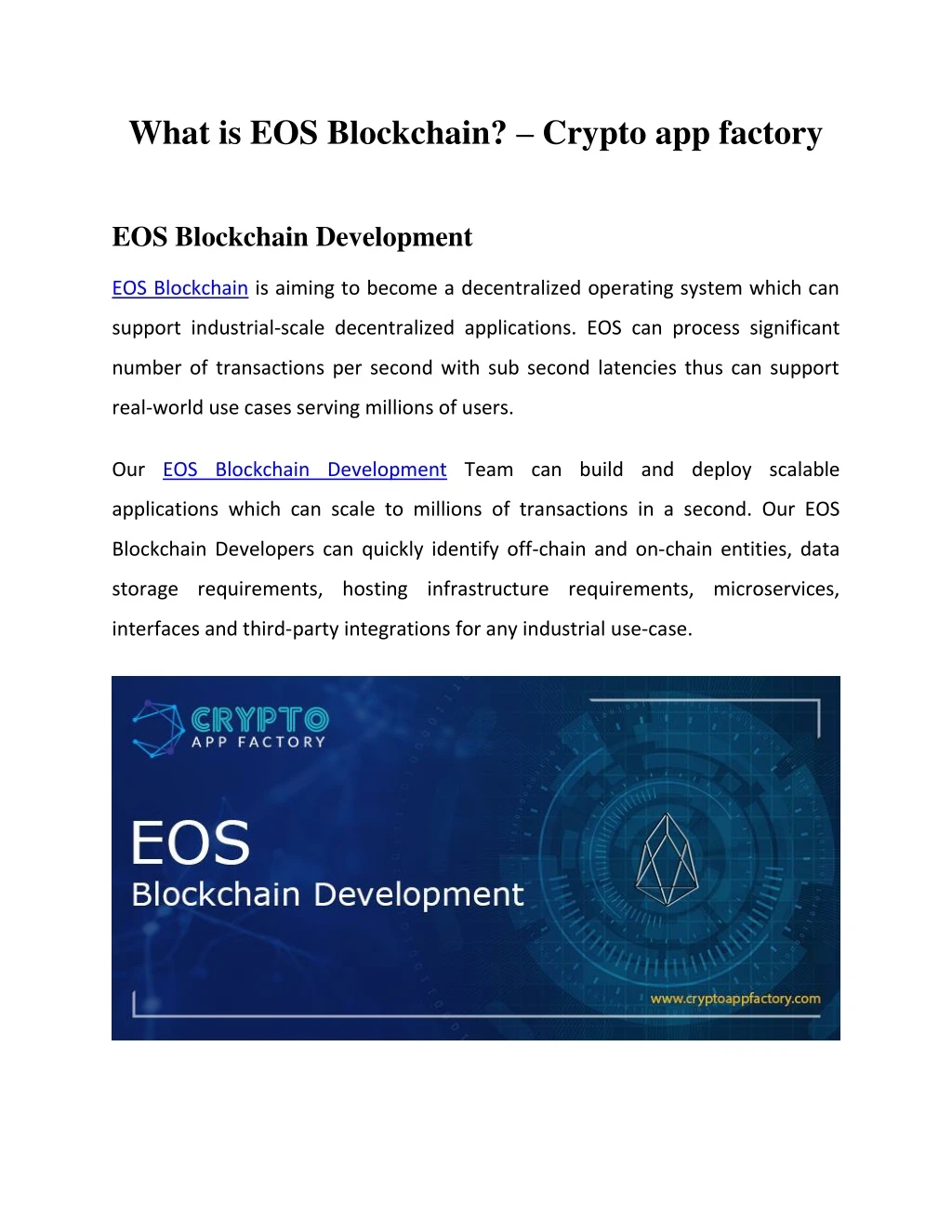 what is eos blockchain crypto app factory