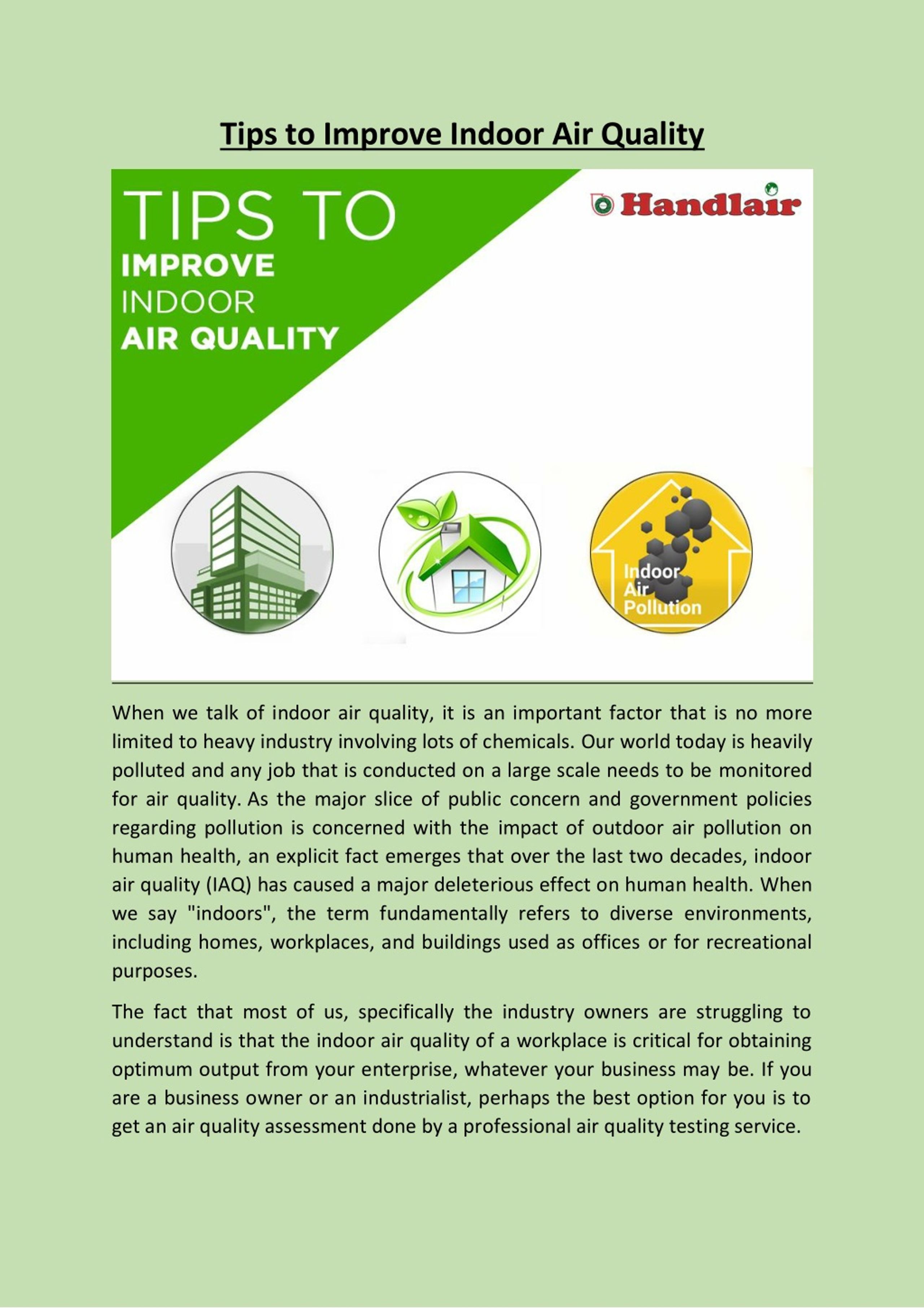 PPT - Tips to Improve Indoor Air Quality PowerPoint Presentation, free ...