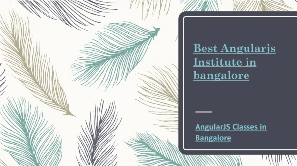 Best Angularjs Institute in bangalore