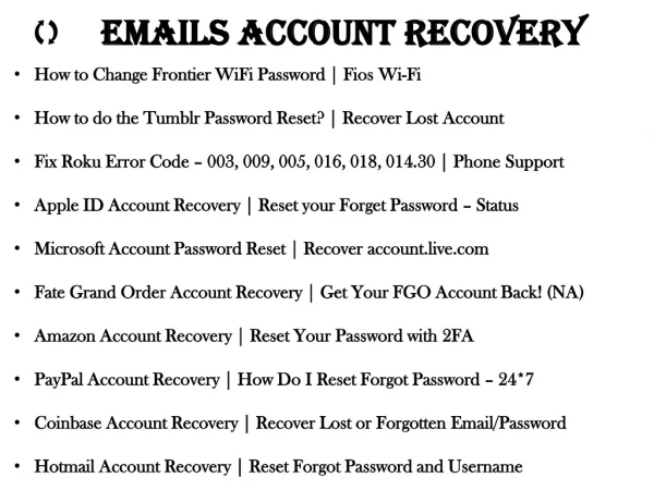 Emails Account Recopvery