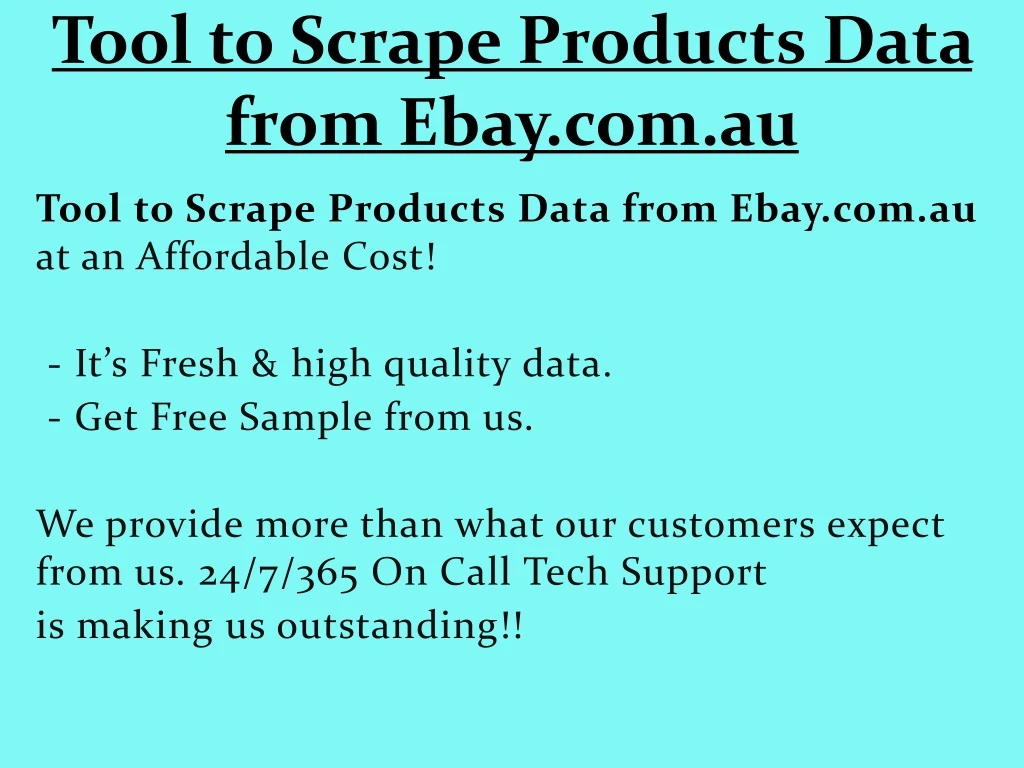 tool to scrape products data from ebay com au