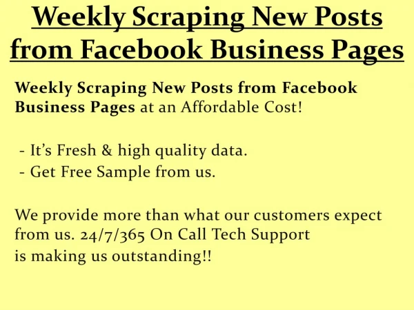 weekly scraping new posts from facebook business pages