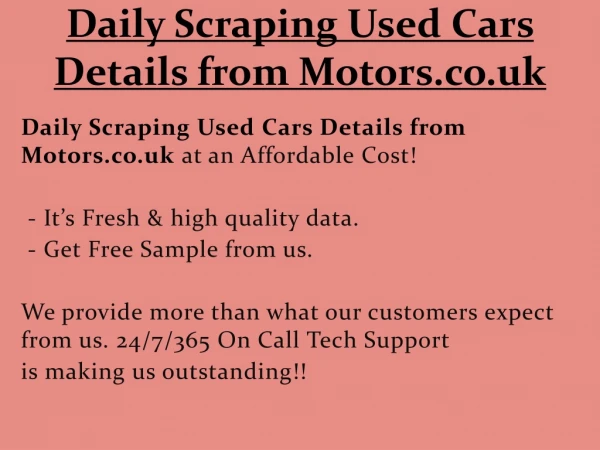 daily scraping used cars details from motors co uk