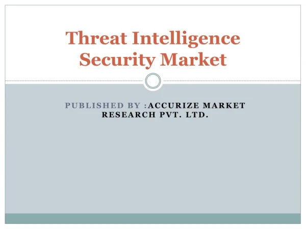 Threat Intelligence Security Market