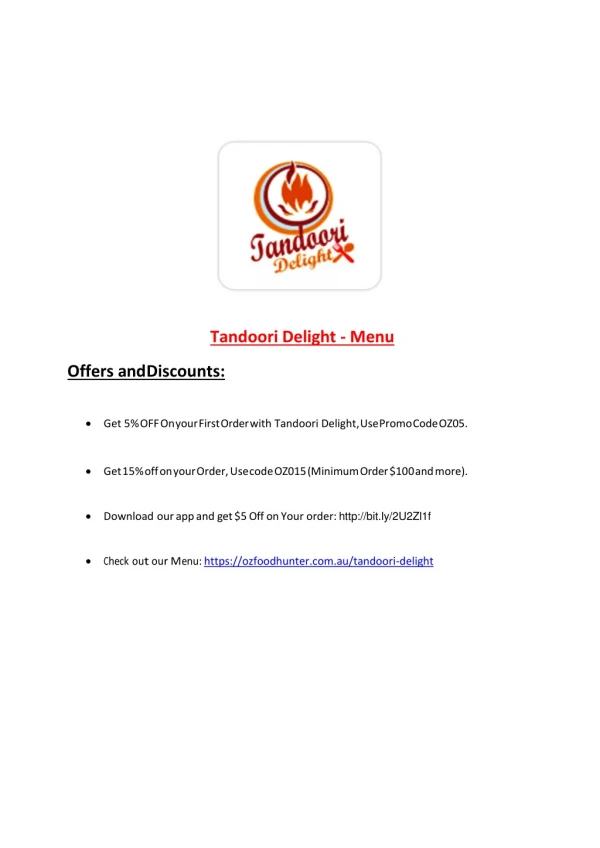 15% Off - Tandoori Delight-South Brighton - Order Food Online
