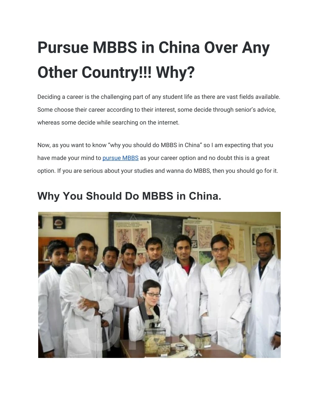pursue mbbs in china over any other country why