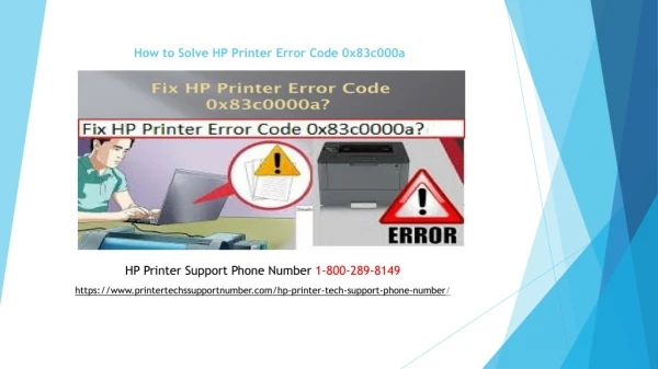 How to Solve HP Printer Error Code 0x83c000a