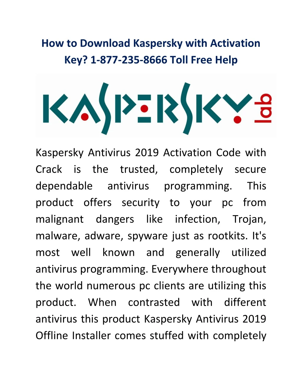 how to download kaspersky with activation
