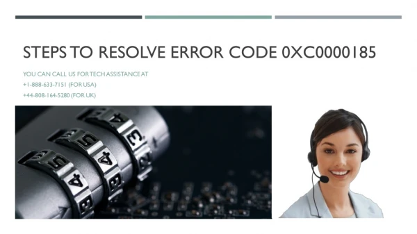 Stps to fix error code 0xc0000185