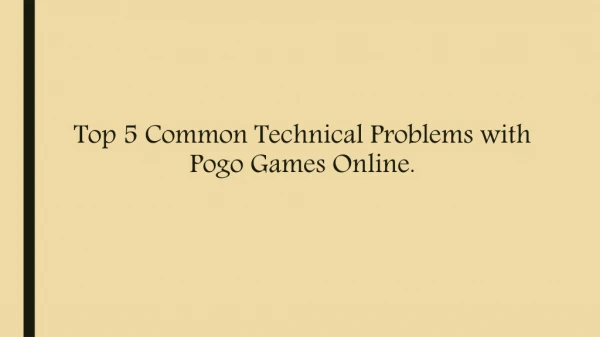 Pogo Games Online Common Problems