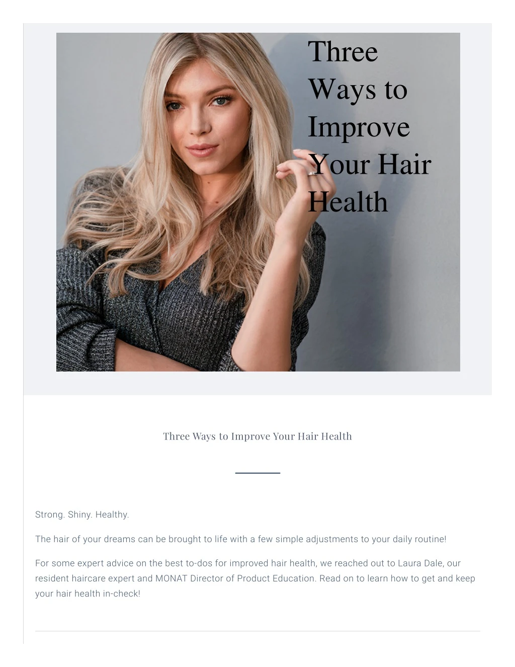 three ways to improve your hair health