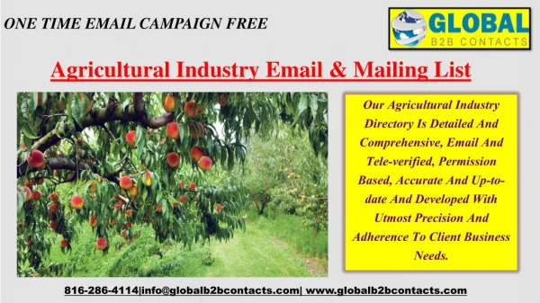 Agricultural Industry Email & Mailing List