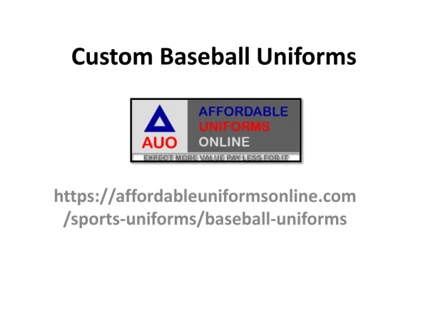 Baseball Uniforms Custom