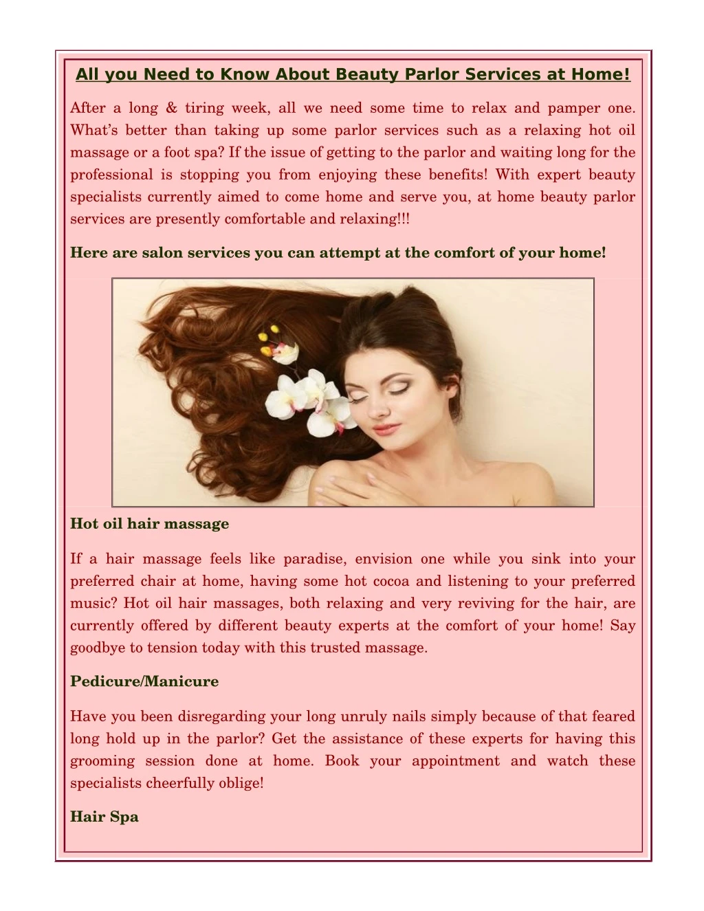 all you need to know about beauty parlor services