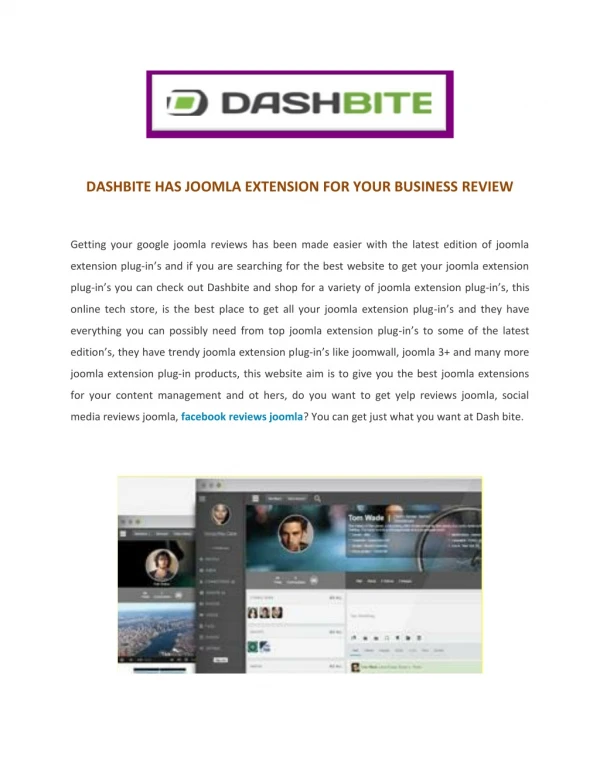 Social Media Reviews | Reviews Joomla Module | Dashbite