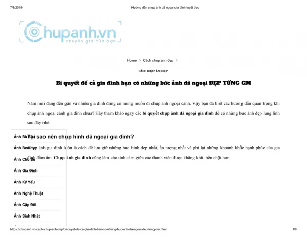 Hướng dẫn chụp ảnh dã ngoại gia đình tuyệt đẹp