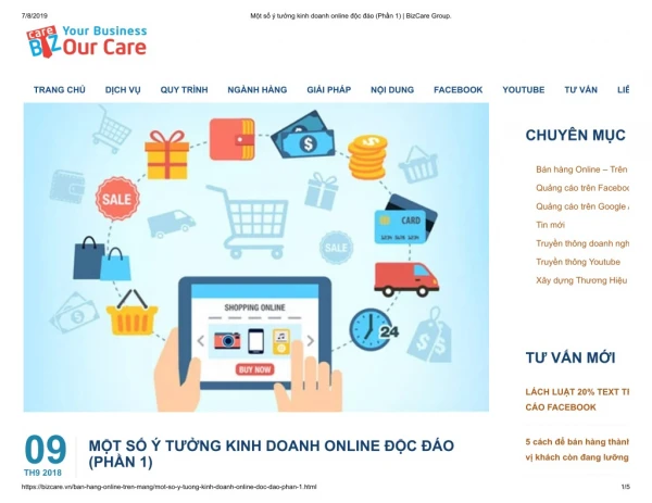 Một số ý tưởng kinh doanh online độc đáo (Phần 1) _ BizCare Group_