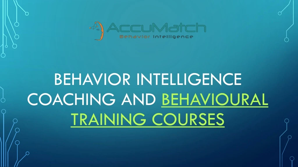 behavior intelligence coaching and behavioural training courses