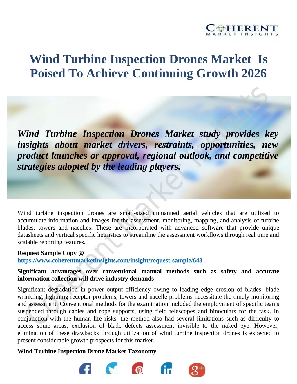 wind turbine inspection drones market is poised