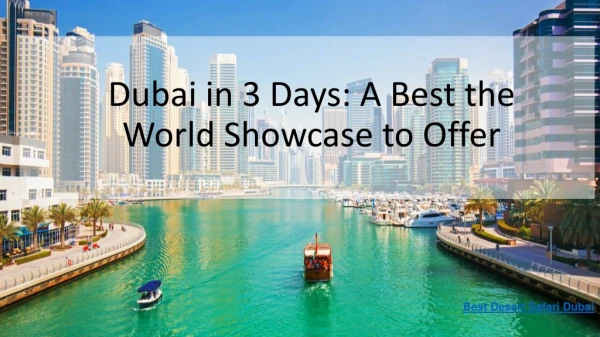 Dubai in 3 Days: A Best the World Showcase to Offer