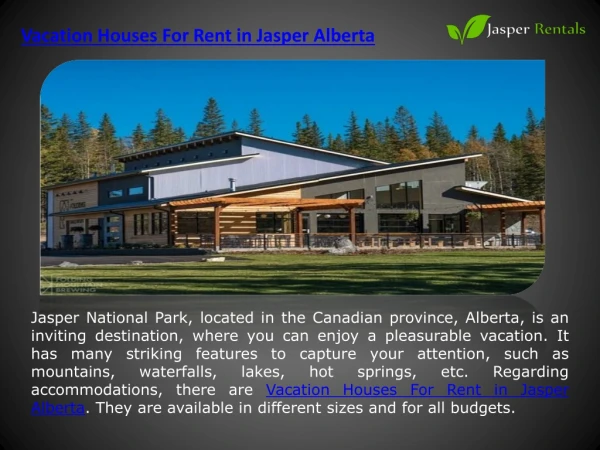 Vacation Houses For Rent in Jasper Alberta 