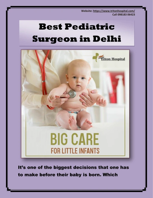 Best Pediatric Surgeon in Delhi