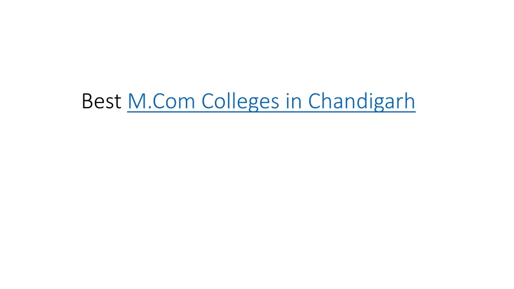best m com colleges in chandigarh