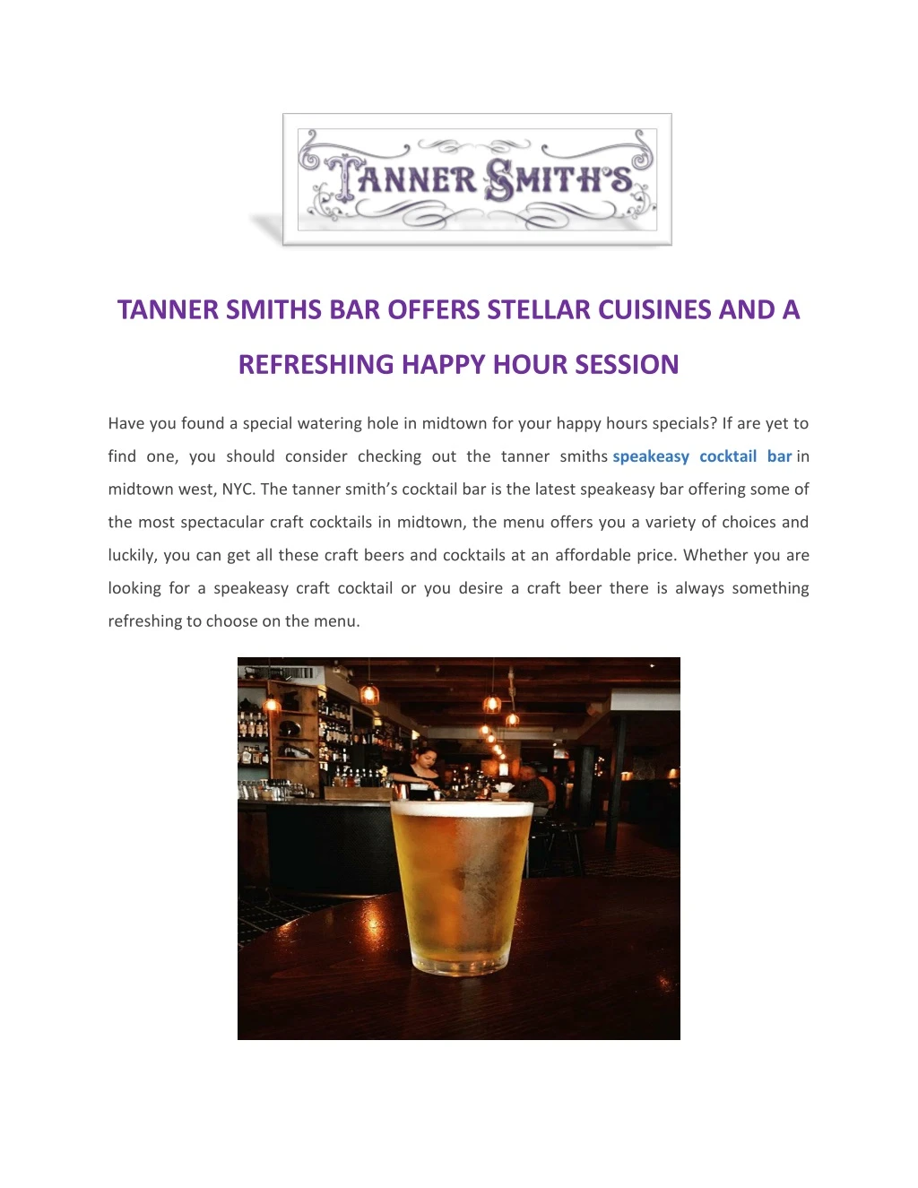 tanner smiths bar offers stellar cuisines and a