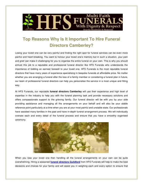 Funeral Services London | Funeral Directors London