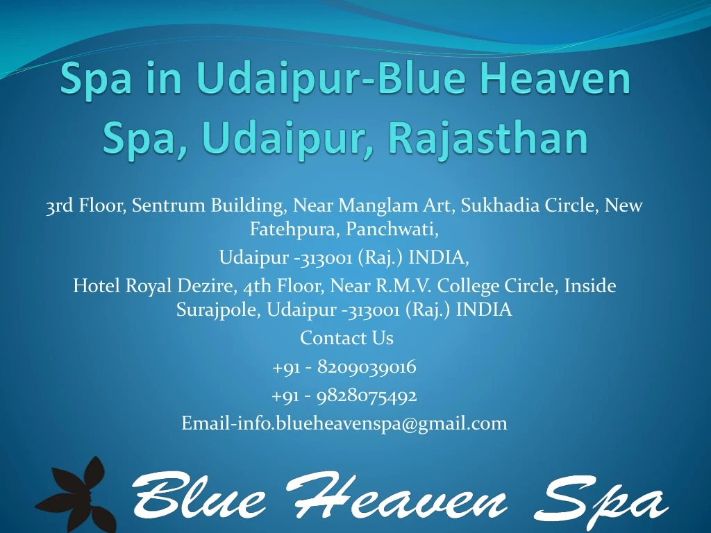 spa in udaipur blue heaven spa udaipur rajasthan