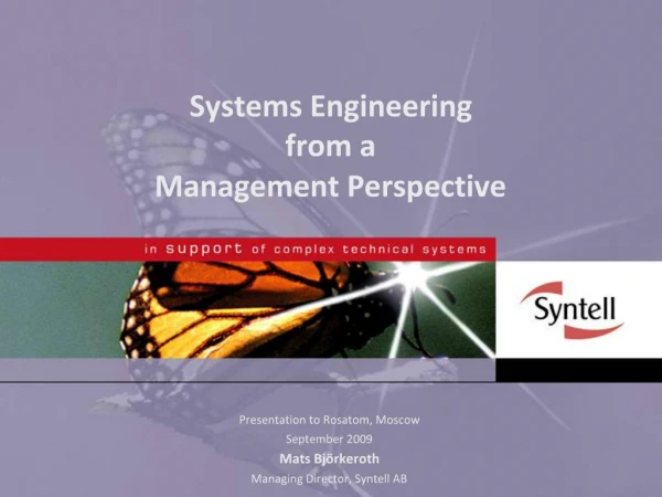 Systems Engineering from a Management Perspective
