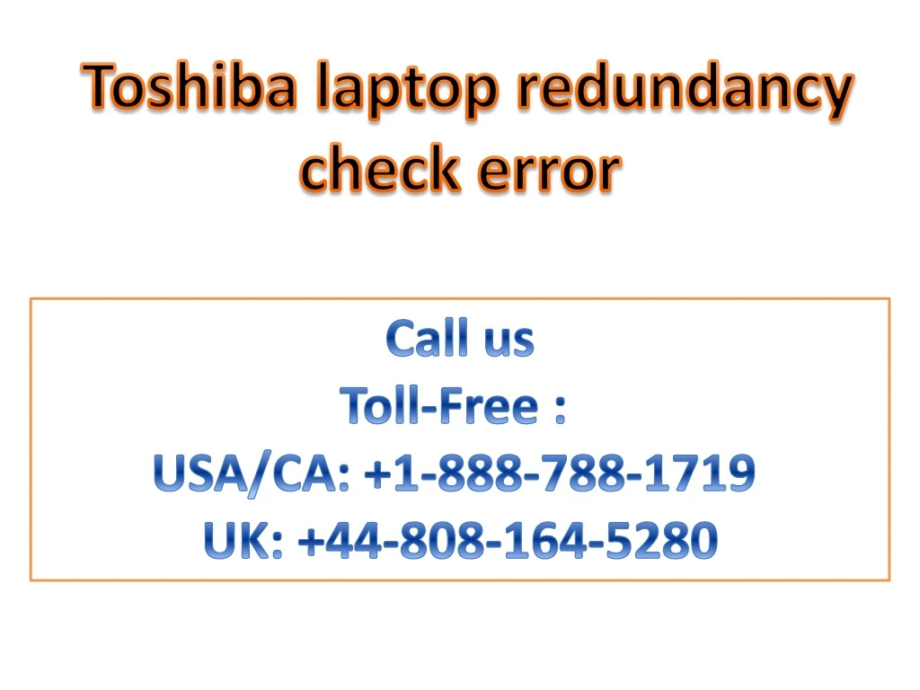 toshiba laptop redundancy check error