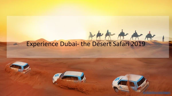 Experience Dubai- the Desert Safari 2019