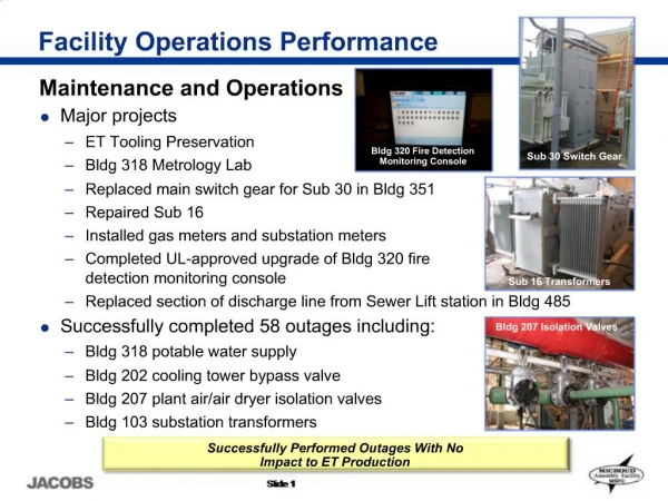 Facility Operations Performance