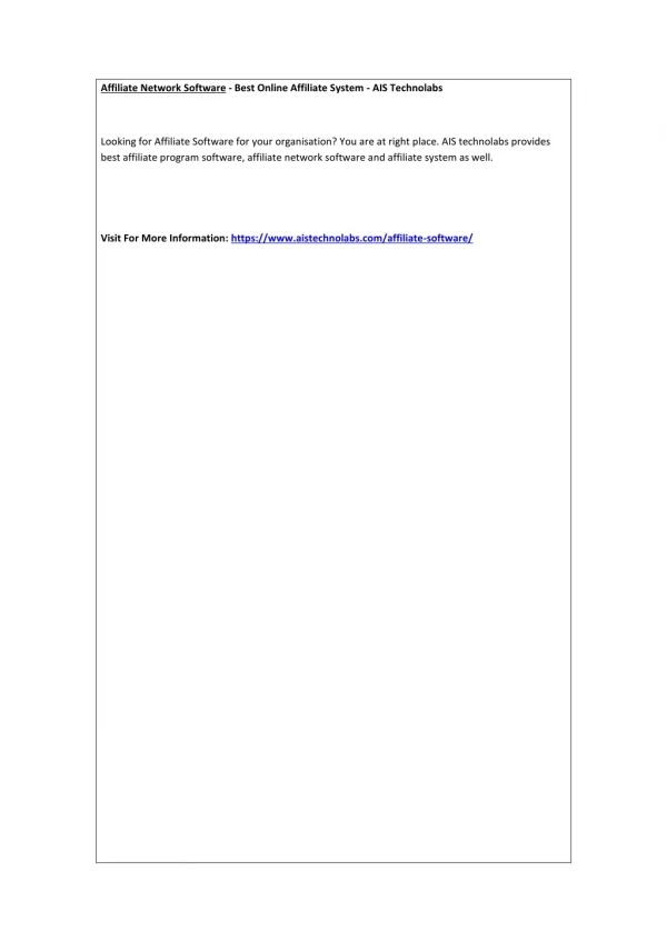 affiliate network software best online affiliate
