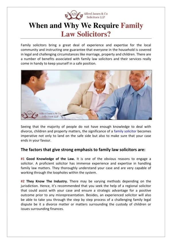 When and Why We Require Family Law Solicitors?
