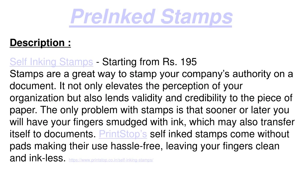 preinked stamps
