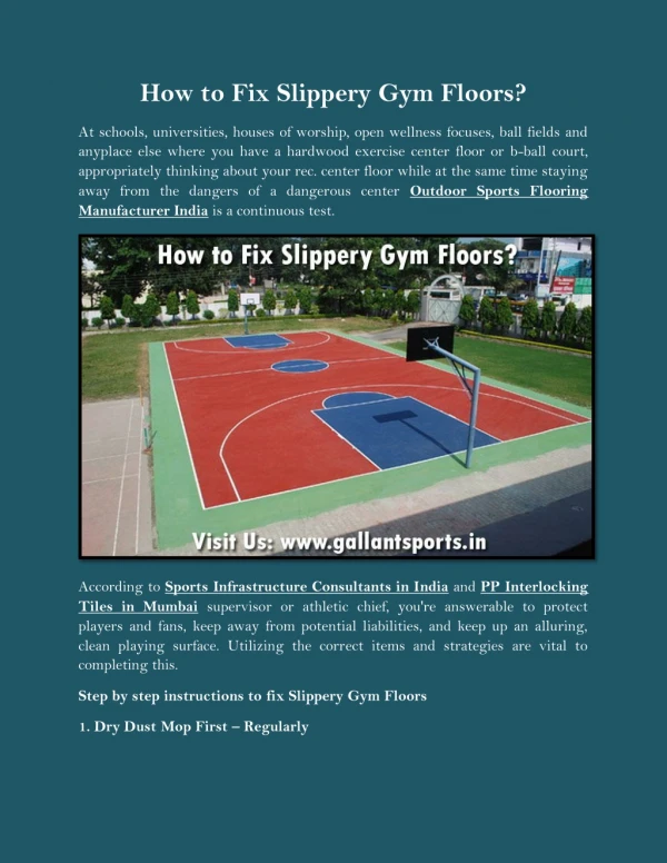 How to Fix Slippery Gym Floors?