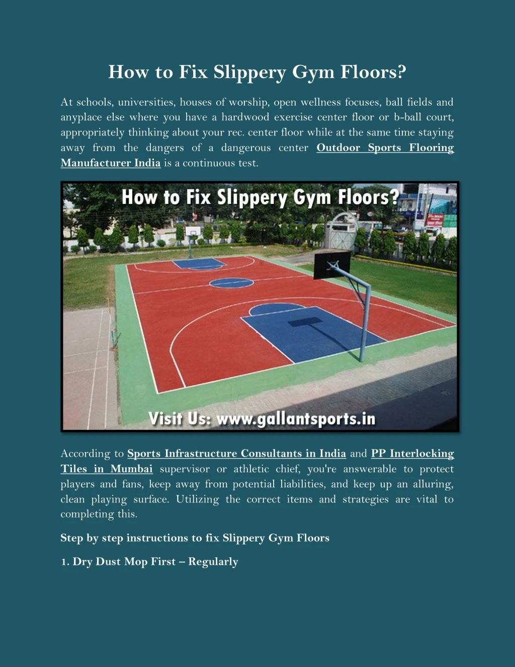 how to fix slippery gym floors
